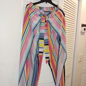 Wide leg, high split wrap pants